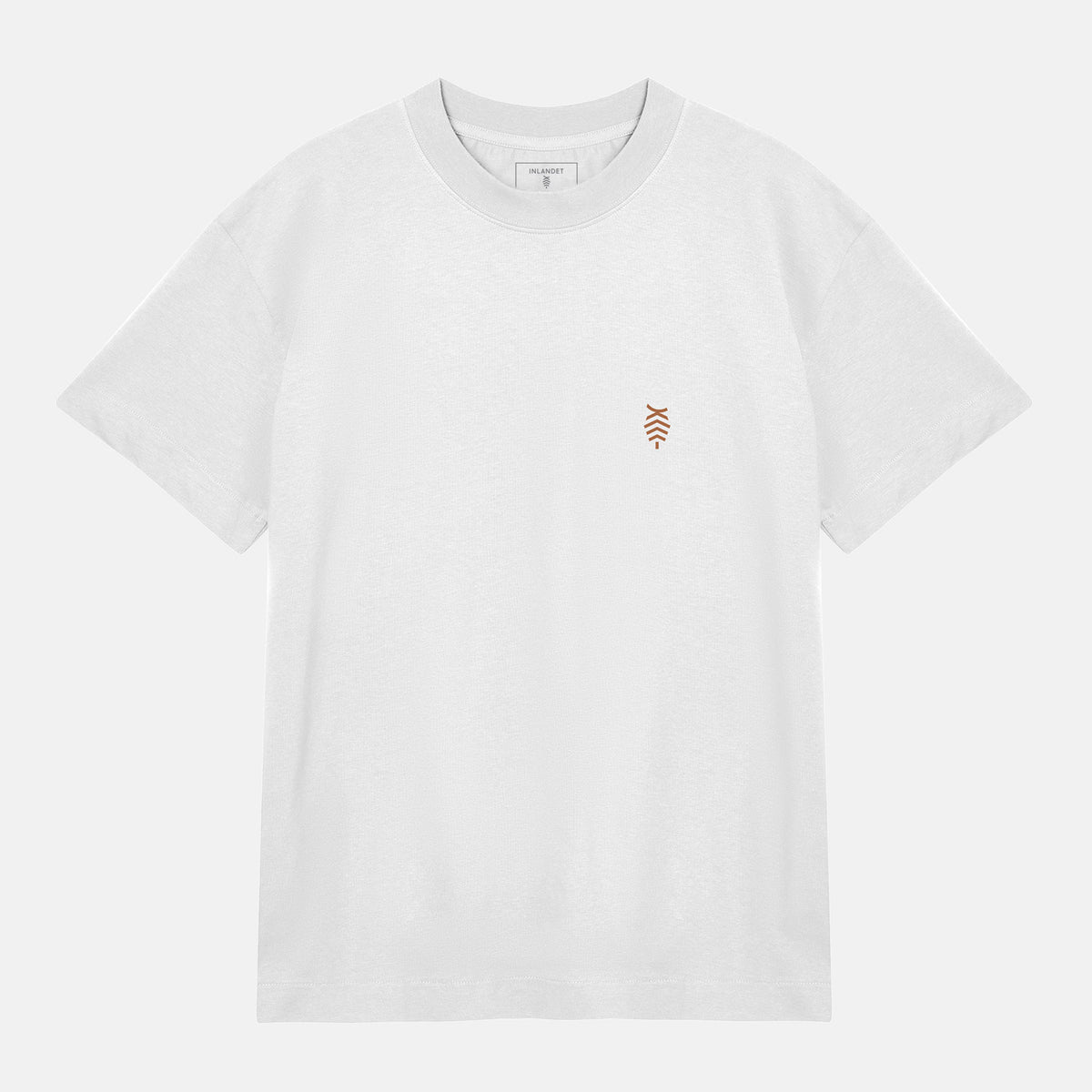 Brun Logo Mönster Bak Boxy Tee | Vit