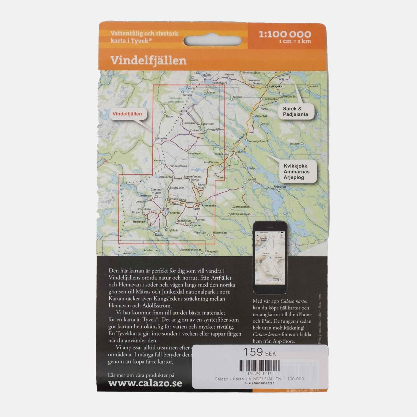 Karta | VINDELFJÄLLEN 1:100.000