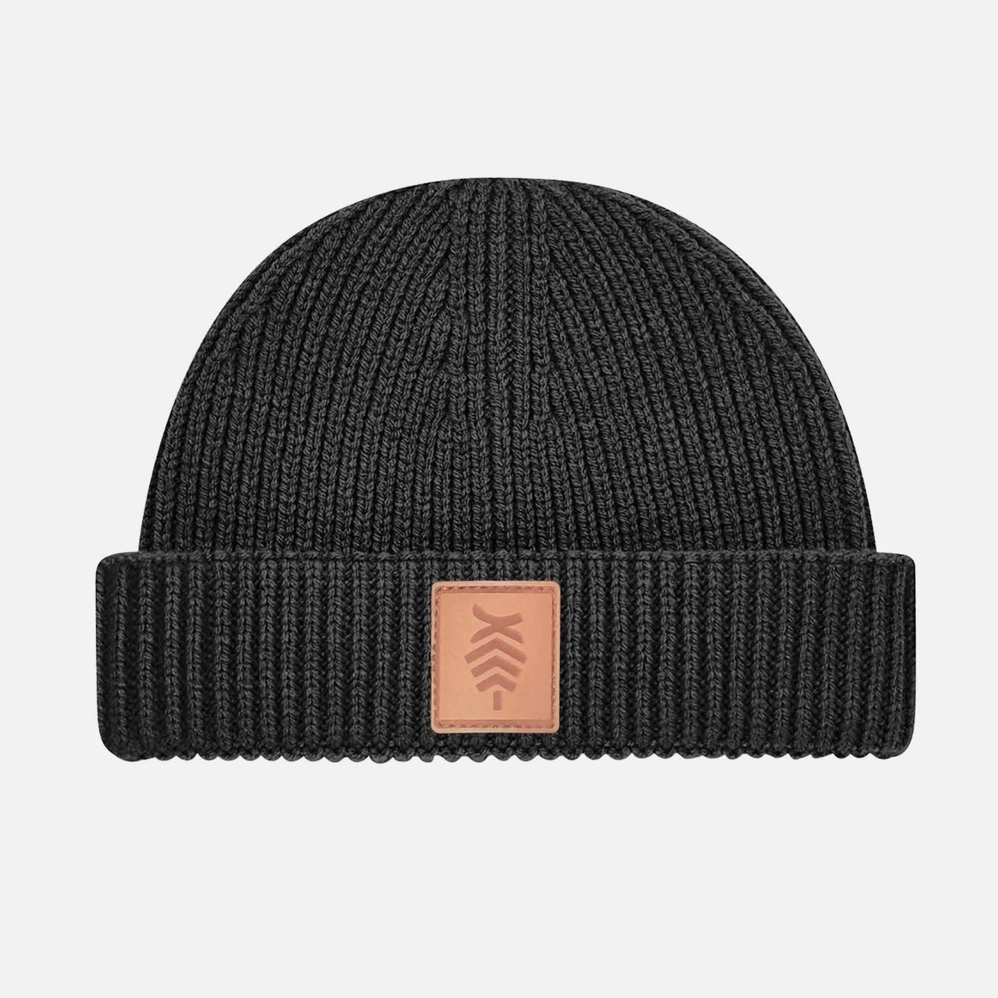 Harbour Beanie Leather Patch | Black