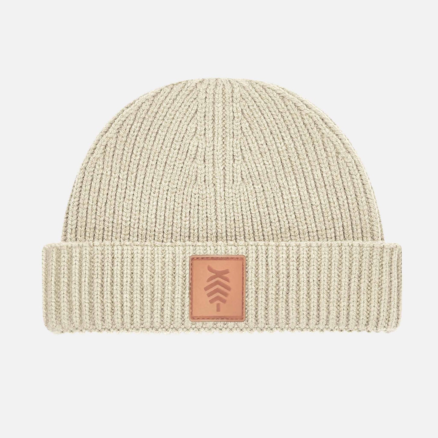 Harbour Beanie Leather Patch | Oatmeal