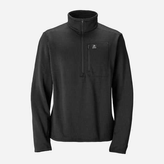 Flagship Recycled Grid 1/2 Zip | Stealth Black