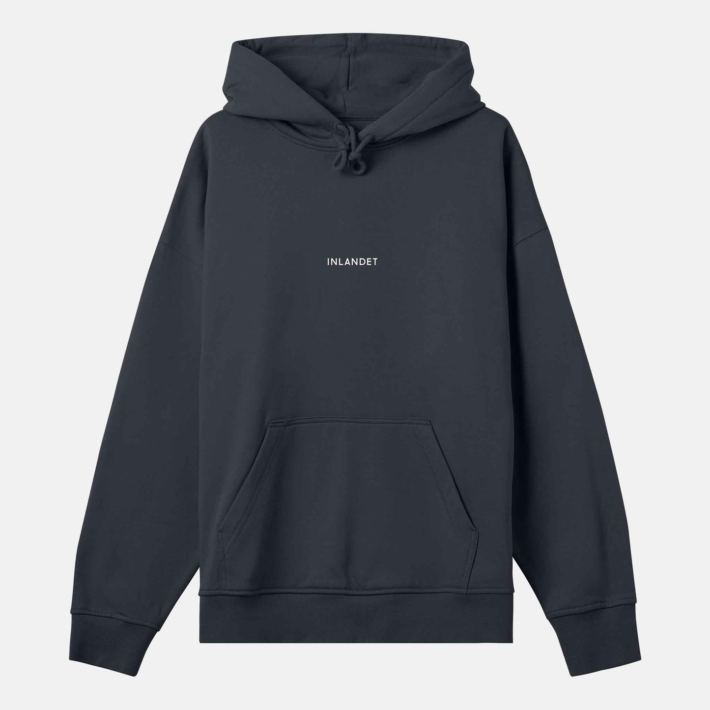 Vitt Logo Mönster Bak Boxy Hood | Svartgrå