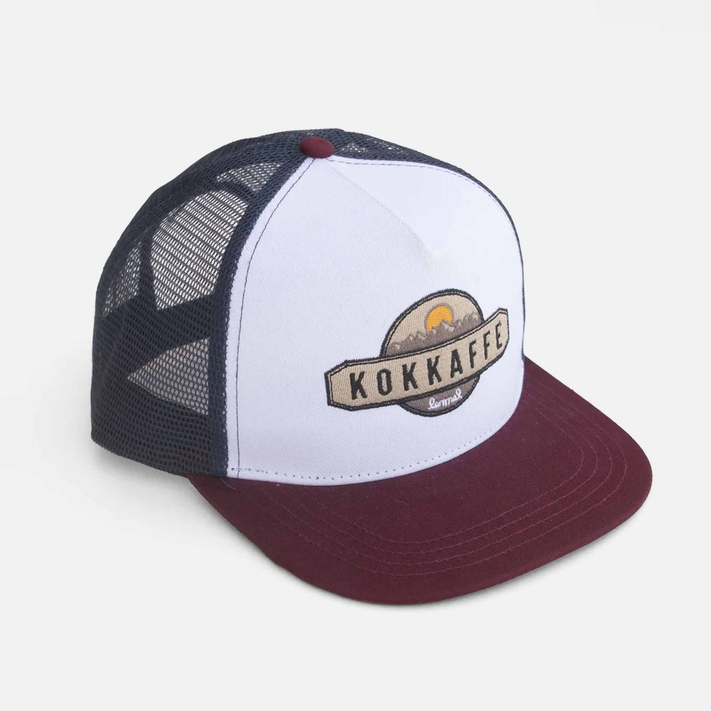 Truckerkeps Kokkaffe | Vit Röd Blå