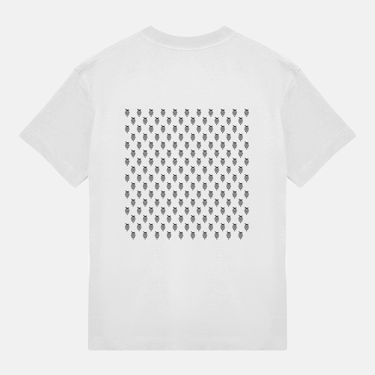 Svart Logo Mönster Bak Boxy Tee | Vit