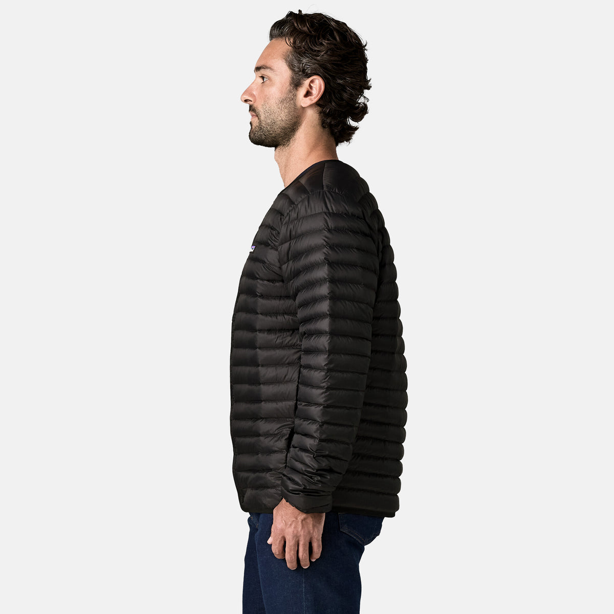LW Down Sweater Cardigan | Black