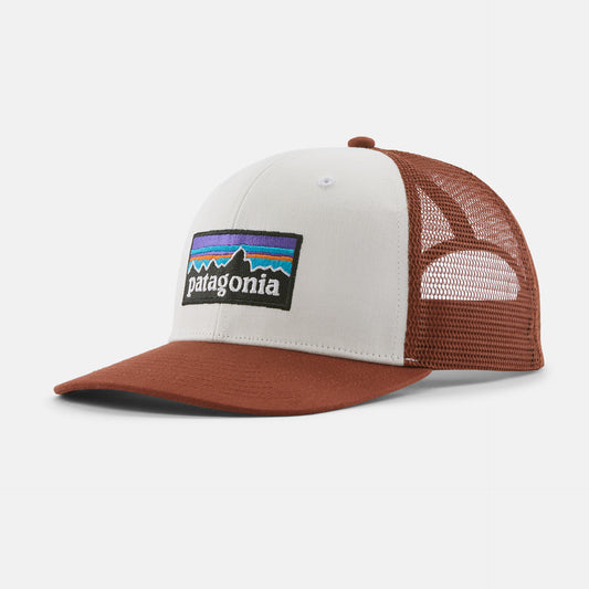 P-6 Logo Trucker Hat | White w/Rusty Red