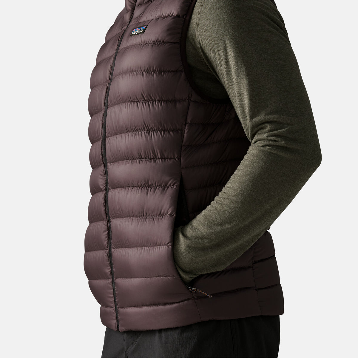 Down Sweater Vest | Den Brown