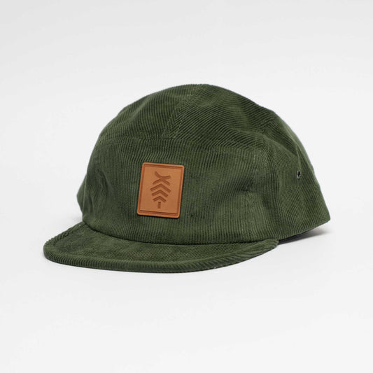 5-Panel Cord | Green / Leather