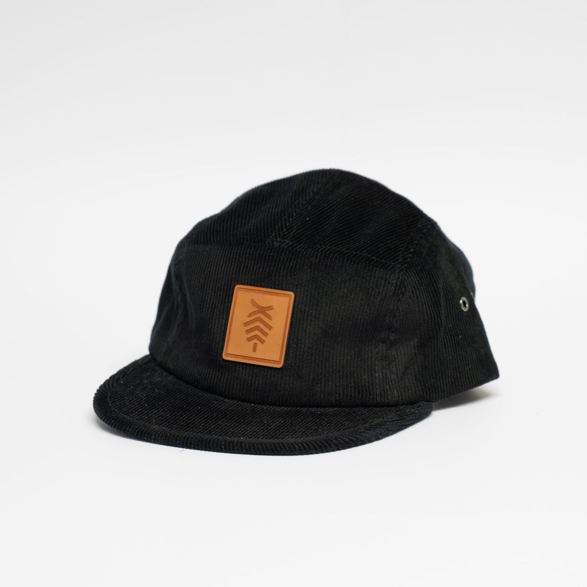 5-Panel Cord | Black / Leather