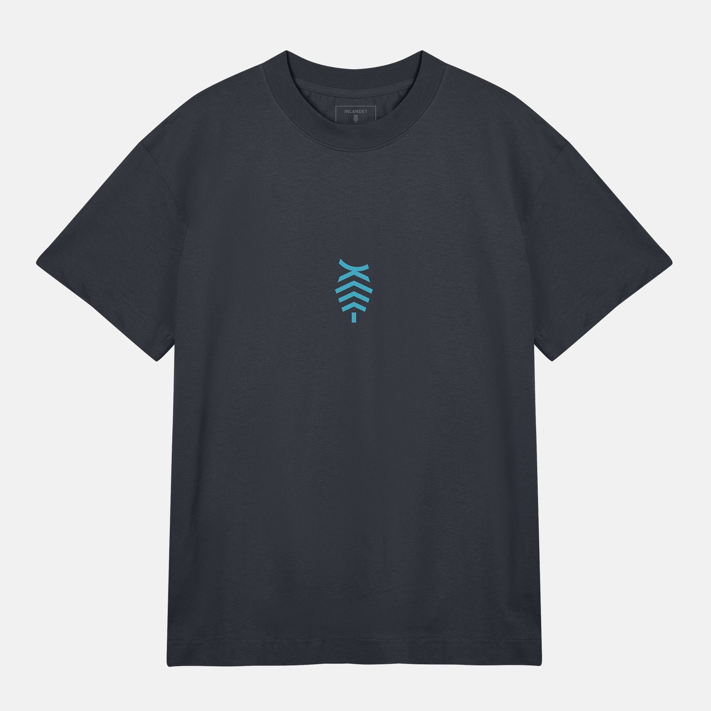 Blå Logo Boxy Tee | Svartgrå