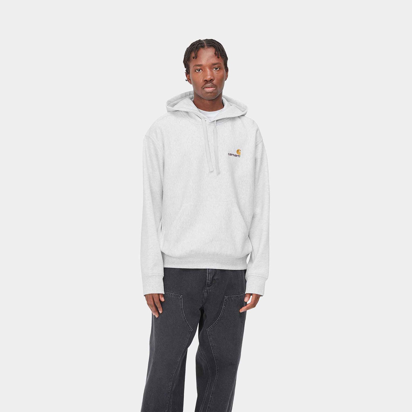 Hooded American Script Sweat | Ash Heather