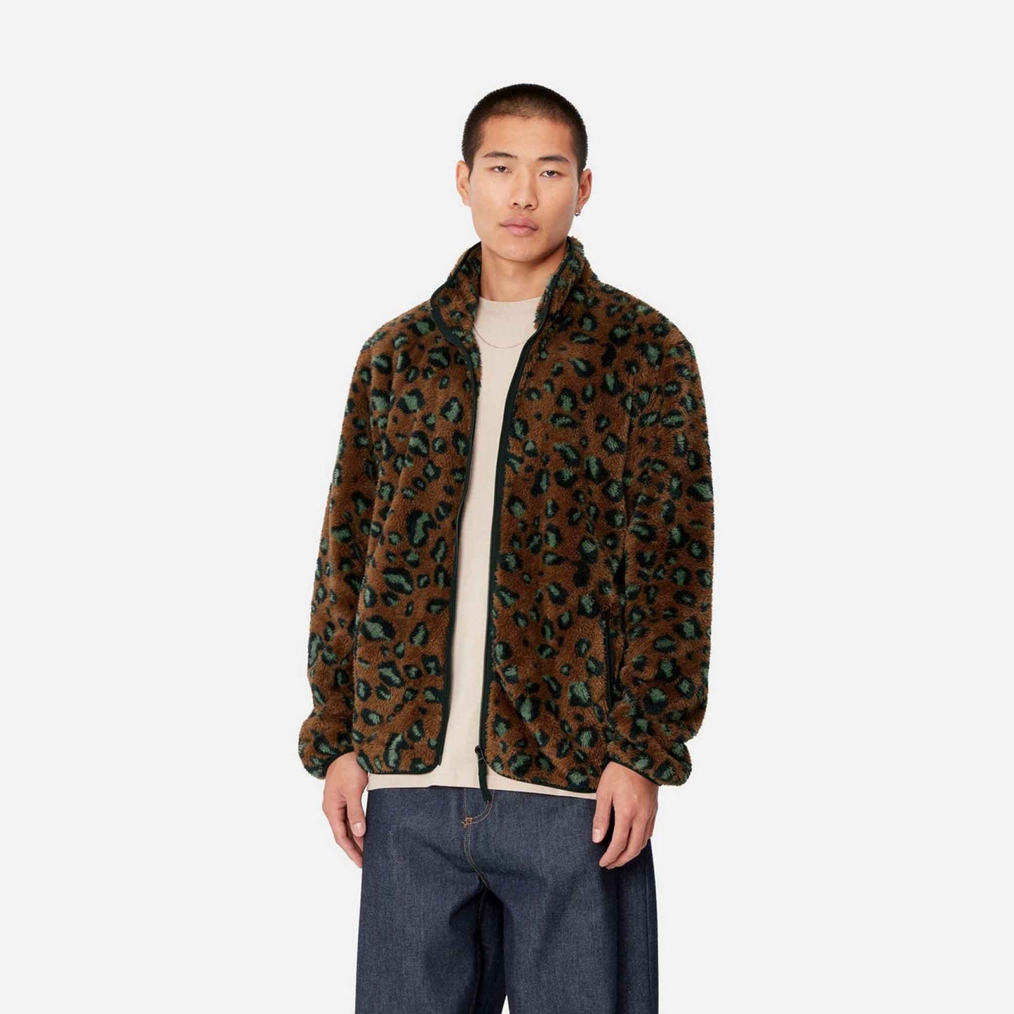 Jebson Sweat Jacket | Camo Leo, Tamarind / Black