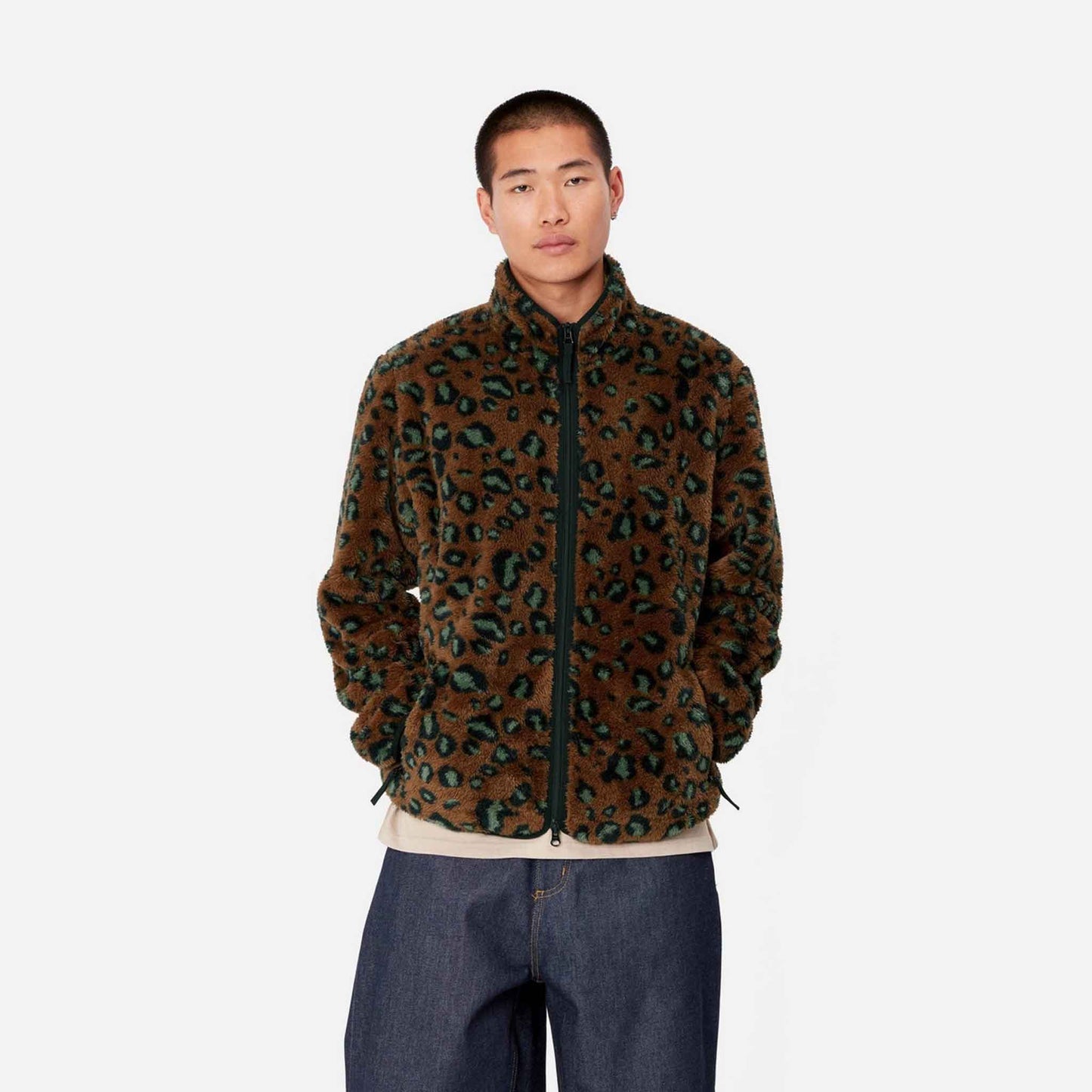 Jebson Sweat Jacket | Camo Leo, Tamarind / Black