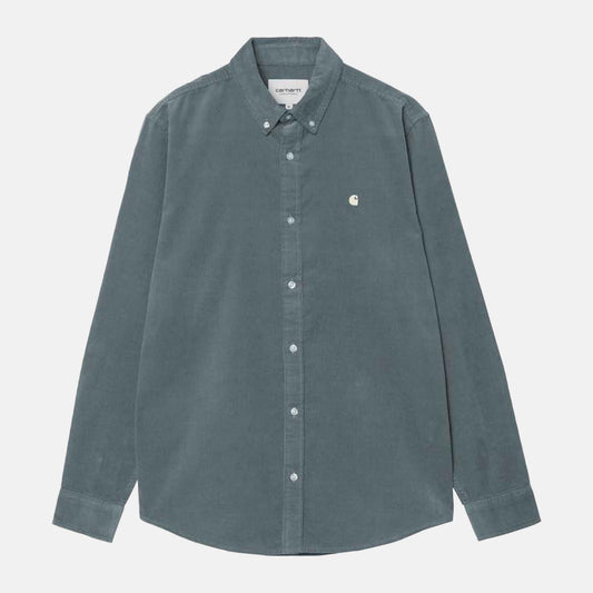 L/S Madison Fine Cord Shirt | Cozy Blue / Wax