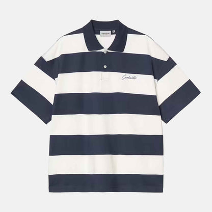 S/S Delray Polo | Delray Stripe, Blue
