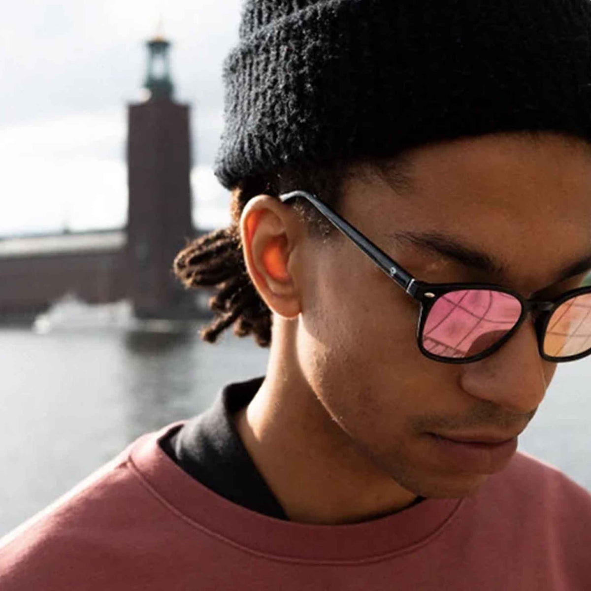 Alva | Shiny Black / Pink Mirror