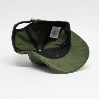 Cord Cap | Green / Leather