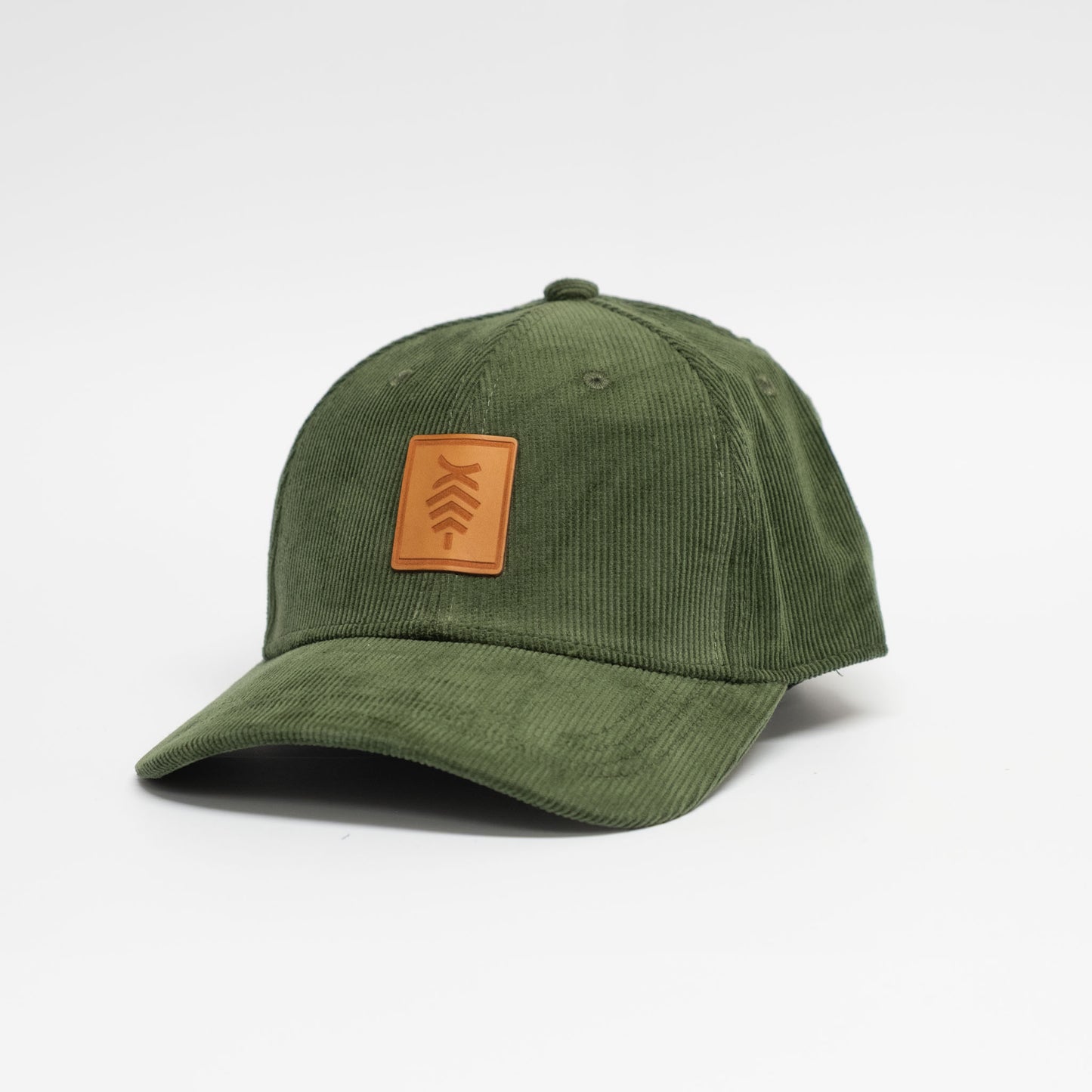 Cord Cap | Green / Leather