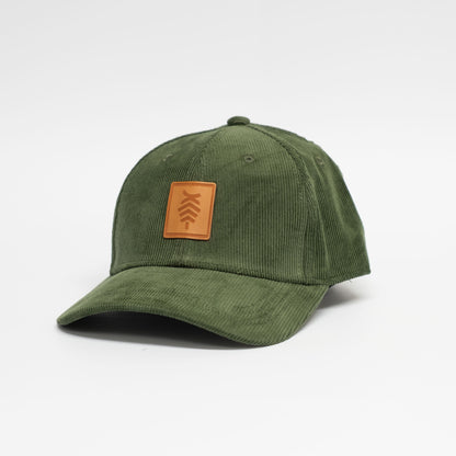 Cord Cap | Green / Leather