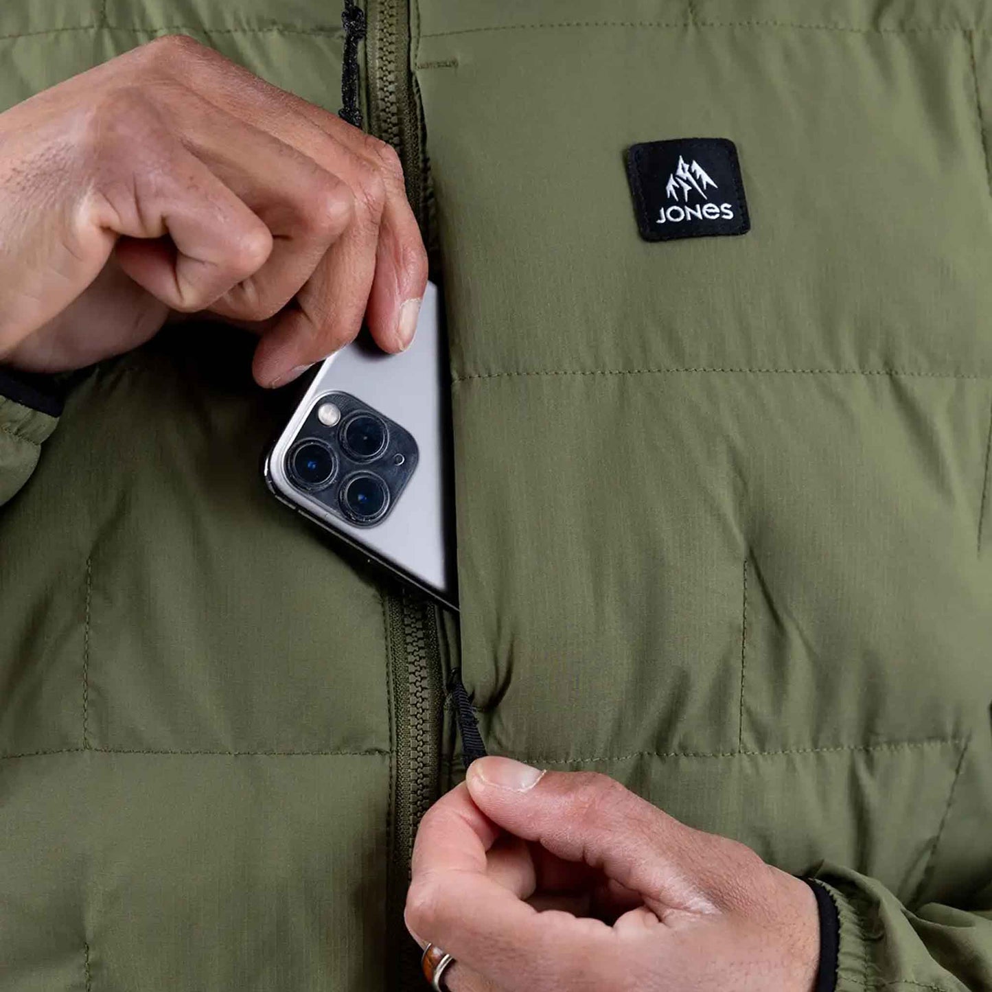 Mens Dark Start Recycled Hoodie | Moss Green