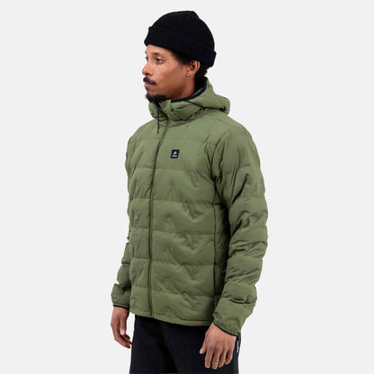 Mens Dark Start Recycled Hoodie | Moss Green