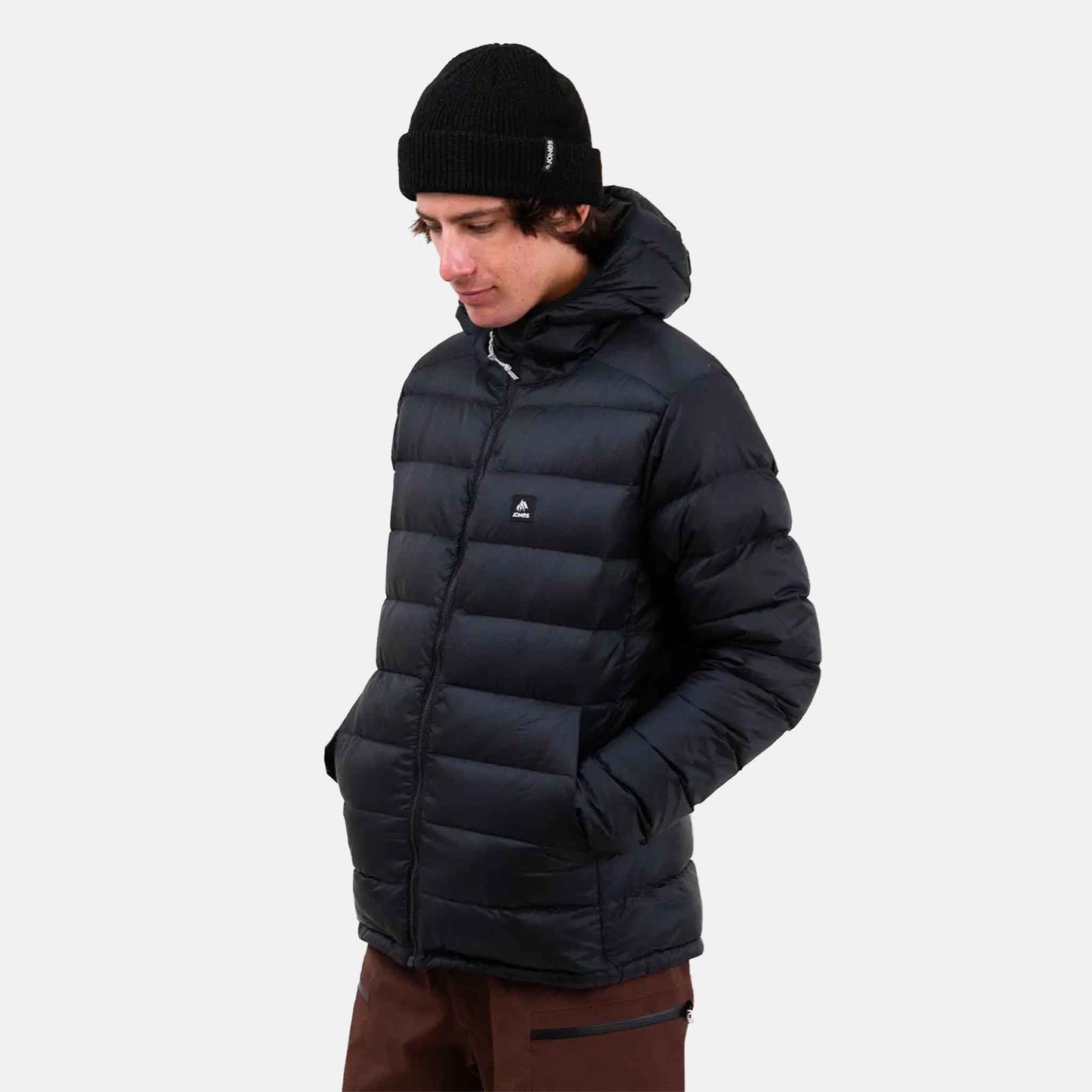Mens Insulated Re-Up Down Recycled Hood | Stealth Black