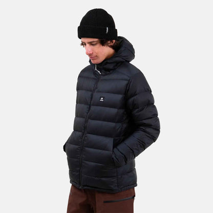 Mens Insulated Re-Up Down Recycled Hood | Stealth Black