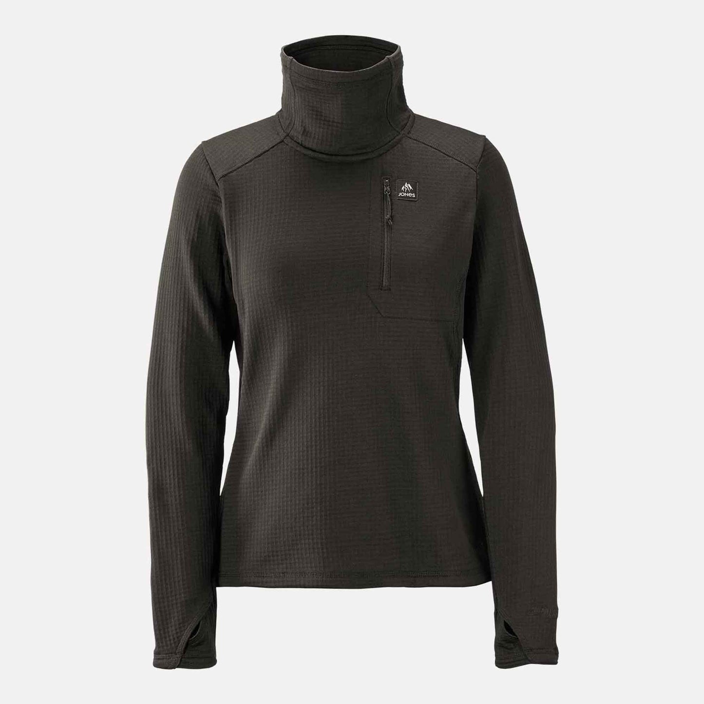 Wms Flagship Recycled Grid Fleece Pullover | Stealth Black