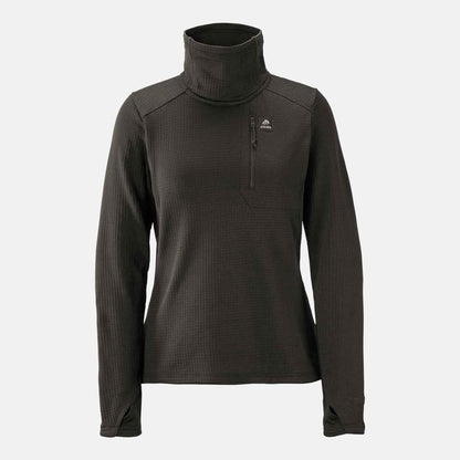 Wms Flagship Recycled Grid Fleece Pullover | Stealth Black