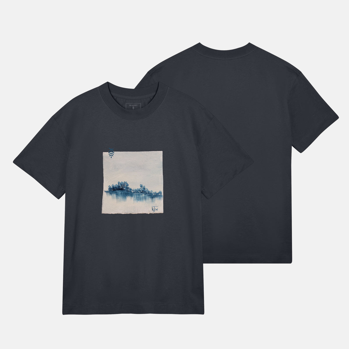 JW Blå Reflektioner Boxy Tee | Svatgrå