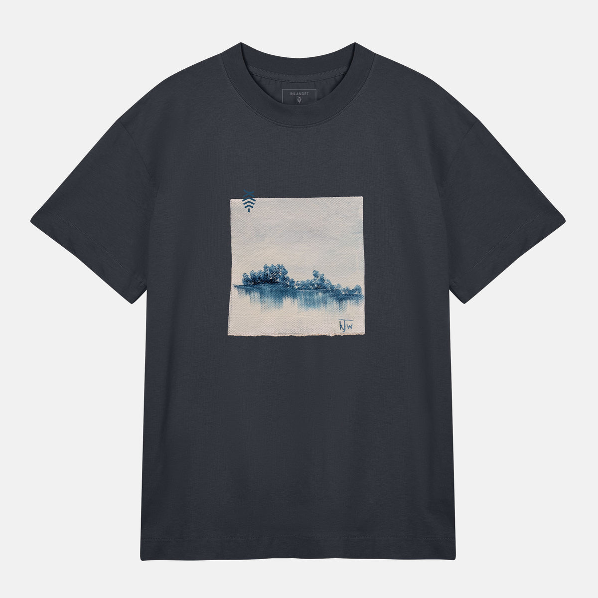 JW Blå Reflektioner Boxy Tee | Svatgrå