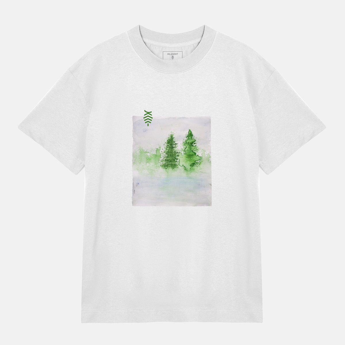 JW Gröna Träd Boxy Tee | Vit