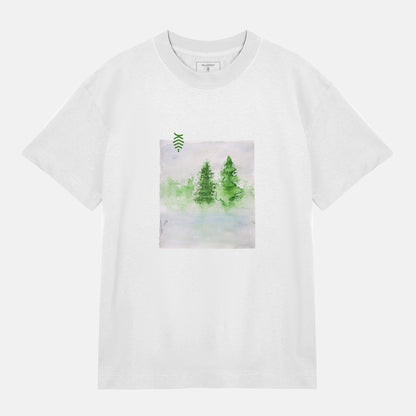 JW Gröna Träd Boxy Tee | Vit
