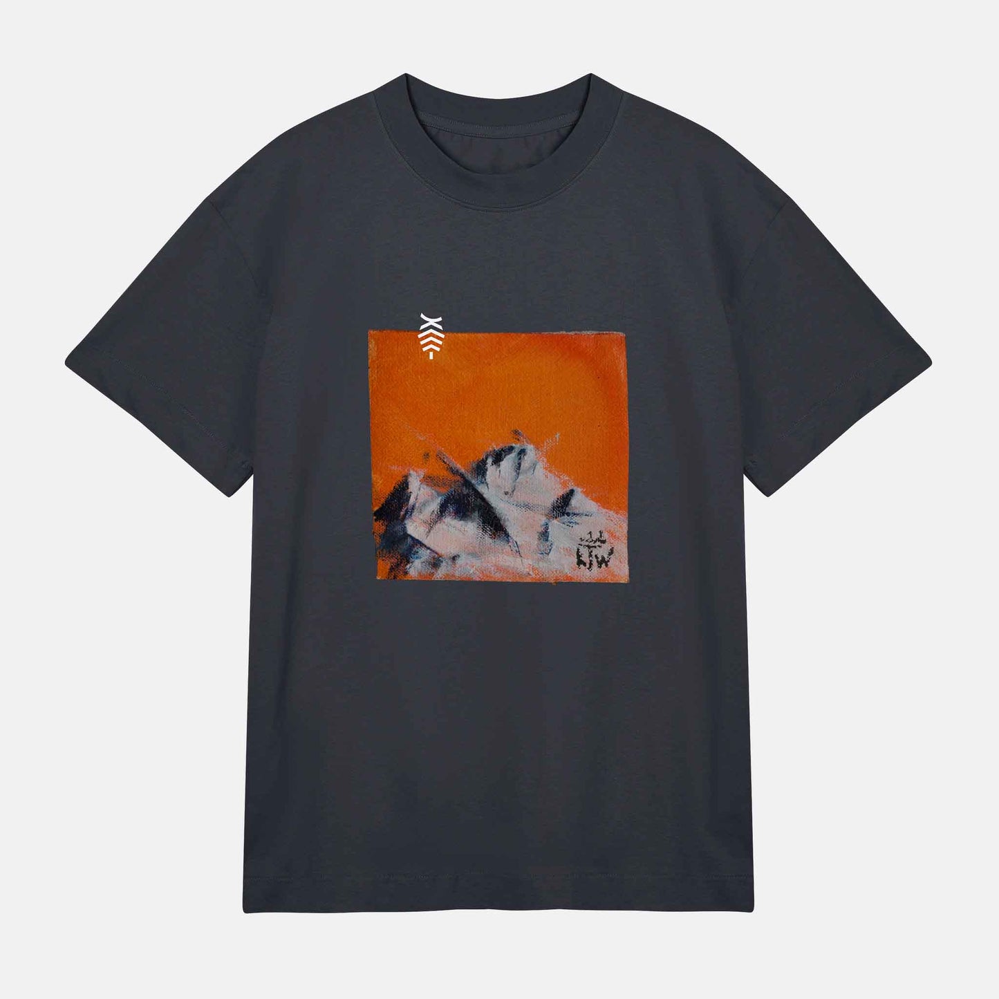 JW Röda Berg Boxy Tee | Svartgrå