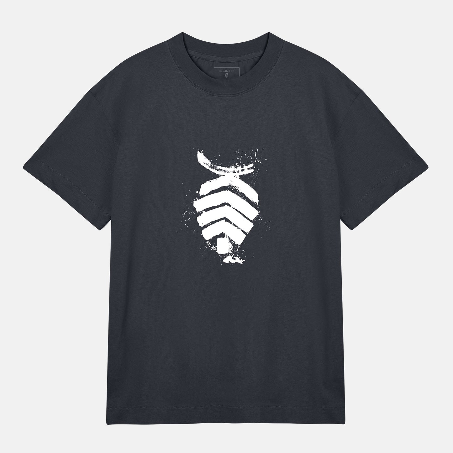 JW Vit Målad Logo Boxy Tee | Svartgrå