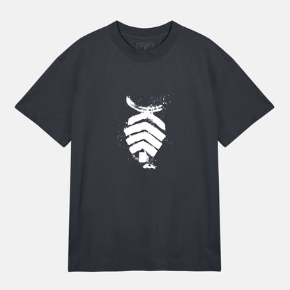 JW Vit Målad Logo Boxy Tee | Svartgrå