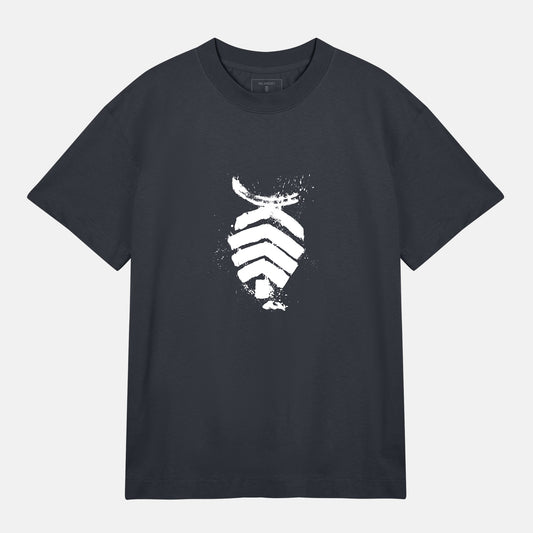 JW Vit Målad Logo Boxy Tee | Svartgrå