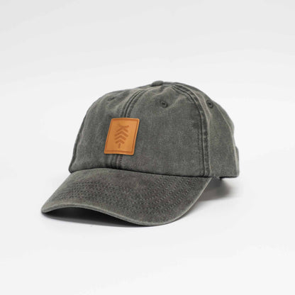 Low profile Vintage Cap | Black / Leather