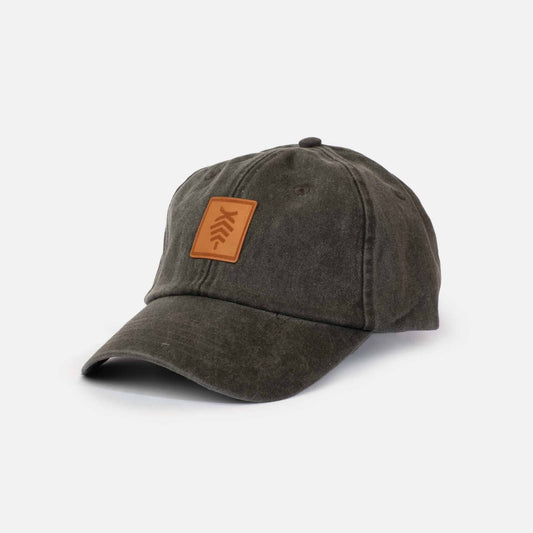 Low profile Vintage Cap | Black / Leather