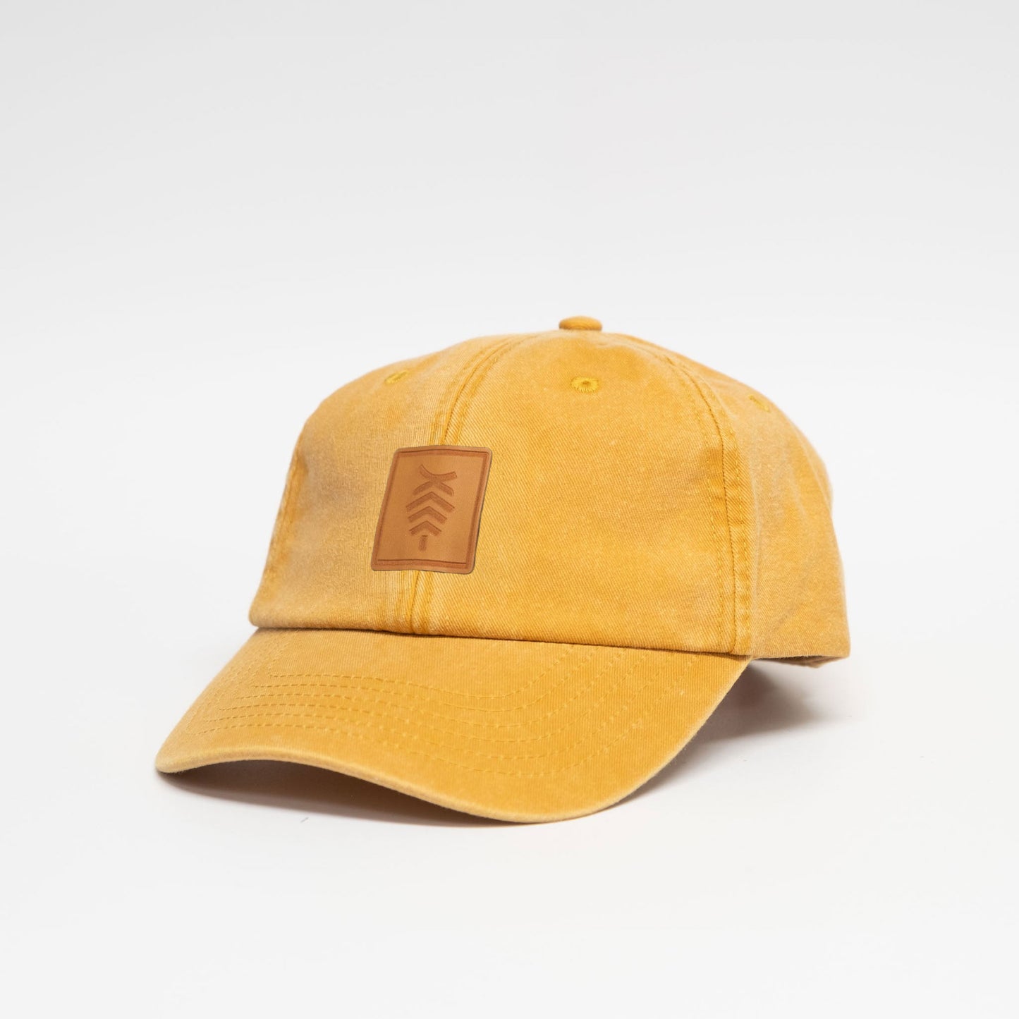 Low profile Vintage Cap | Mustard / Leather