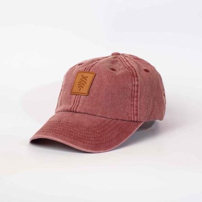 Low profile Vintage Cap | Red / Leather