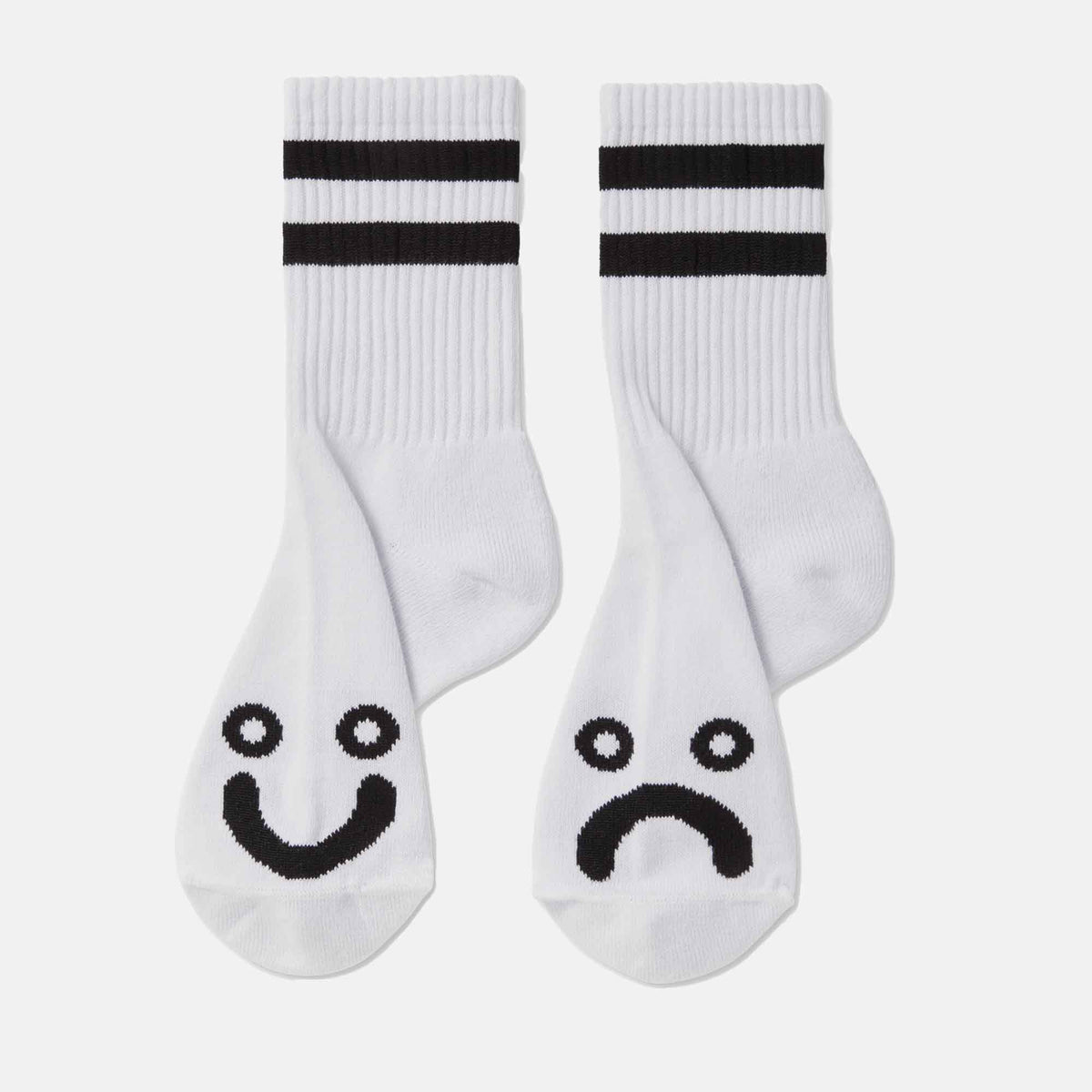 Rib Socks | Happy Sad | White