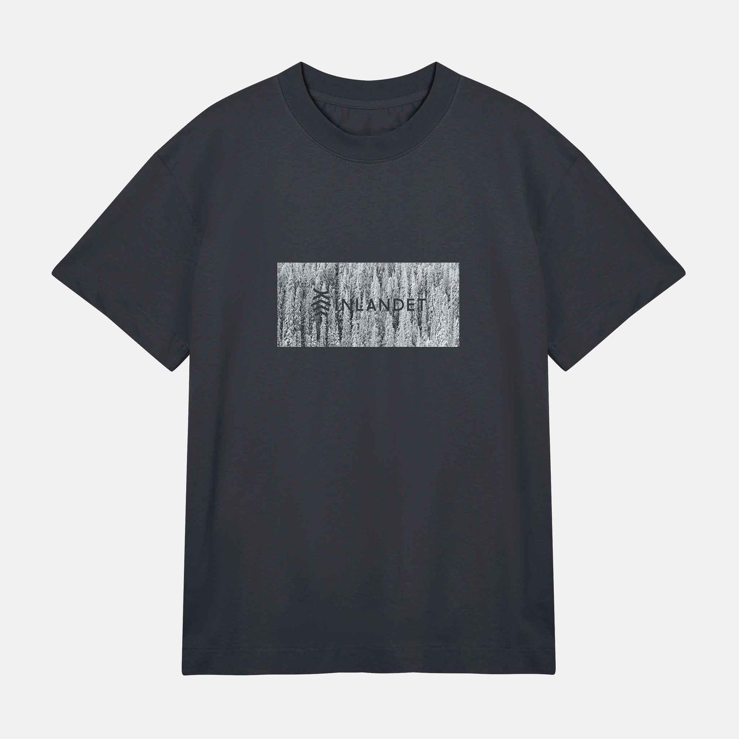 Snöiga träd Boxy Tee | Svart