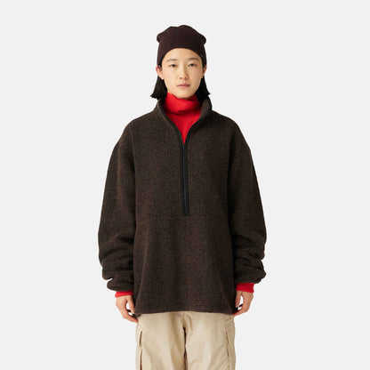 Recycled Wool Boa Pullover | Dark Brown