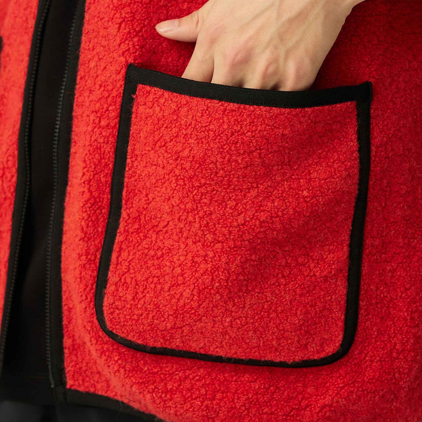 Recycled Wool Boa Vest | Orange