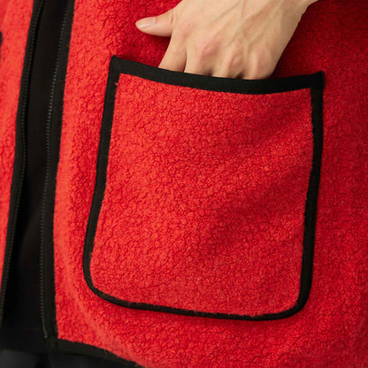 Recycled Wool Boa Vest | Orange