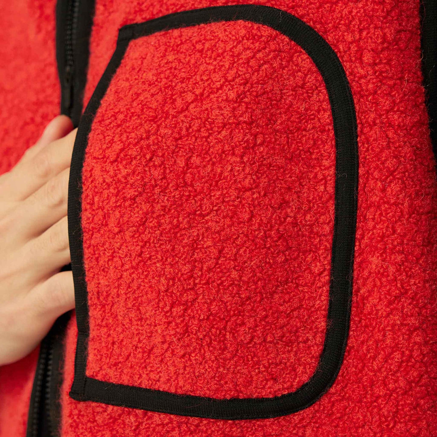 Recycled Wool Boa Vest | Orange