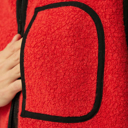 Recycled Wool Boa Vest | Orange