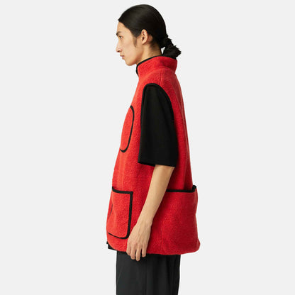 Recycled Wool Boa Vest | Orange