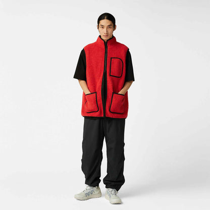 Recycled Wool Boa Vest | Orange